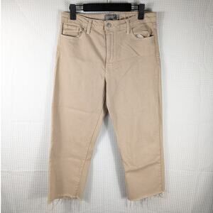 Just USA Cropped Ankle Jeans in Light Khaki